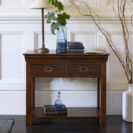 Victoria Walnut : Bàn Trang Trí Gỗ Sồi Console - 100cm 